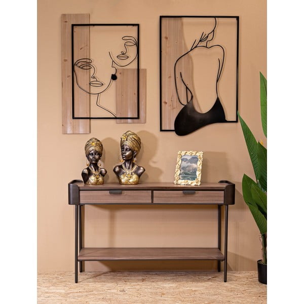 Кафява конзолна маса от масивна ела 31x120 cm Toronto – Mauro Ferretti-image-1