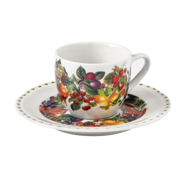 Комплект от 4 порцеланови чаши и чинии Le Primizie - Brandani-image-1