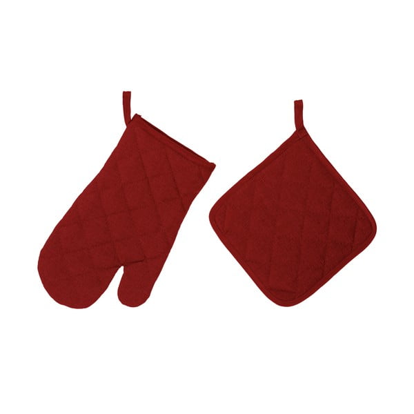 Комплект малиновочервена ръкавица и ръкохватка Loving - Casa Selección