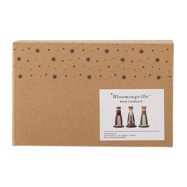 Дървени свещници в комплект от 3 бр. с коледни мотиви Betiel – Bloomingville-image-3