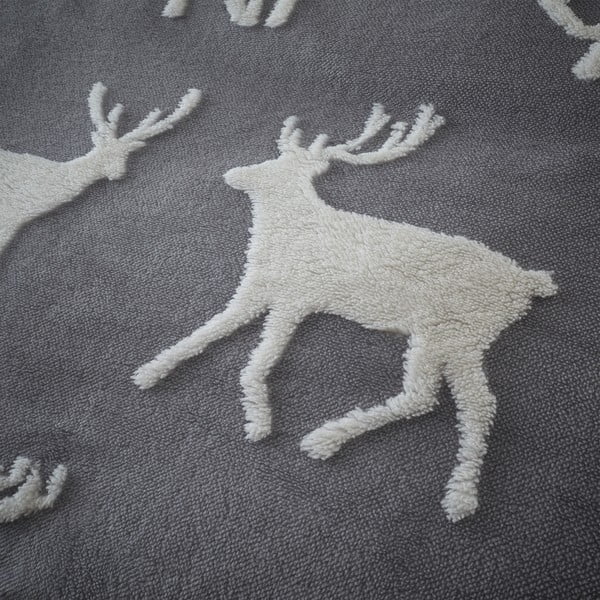 Бяло-сиво спално бельо 200x200 cm Stag Sherpa - Catherine Lansfield-image-4