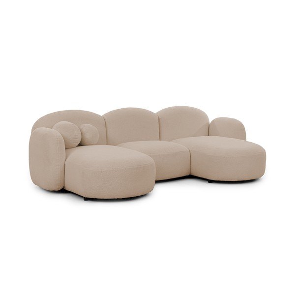 Светлокафяв ъглов диван от букле (U форма) Orbit – Ropez