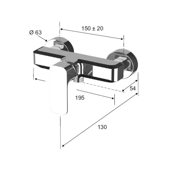 Стенна душ батерия в златист цвят (1 изход) Spy – Sapho-image-4