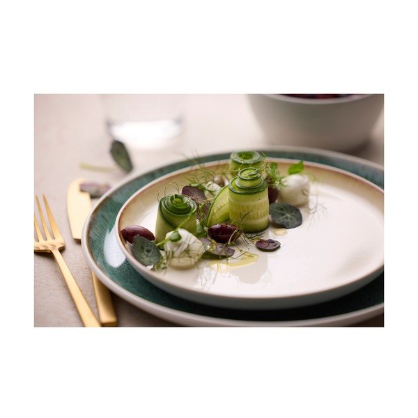 Бяла/зелена глинена чиния ø 27 cm Gastro White/Green – Bitz-image-3