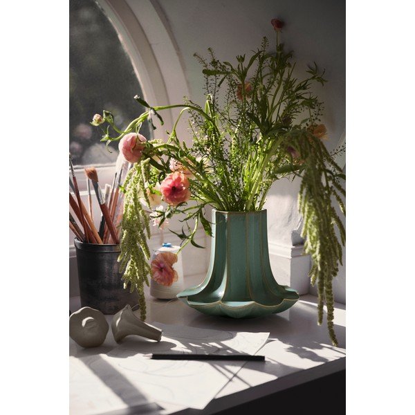 Светлозелена керамична ваза (височина 20,5 cm) Kantarel – Kähler Design-image-3