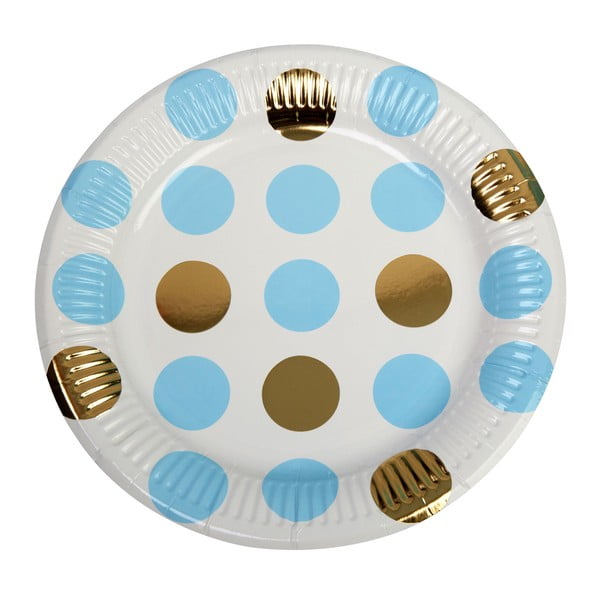Sada 8 modrých papírových talířů Neviti Pattern Works