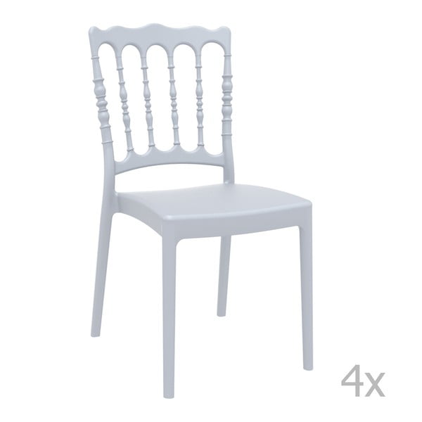 Sada 4 šedých zahradních židlí Resol Napoleon