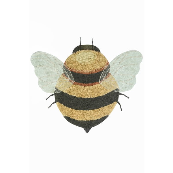 Жълт памучен детски килим подходящ за пране/ръчно изработен 115x150 cm Bee – Lorena Canals