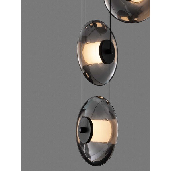 Матово черно стъклено LED затъмняващо се висящо осветително тяло ø 40 cm Ballet – Nova Luce-image-2