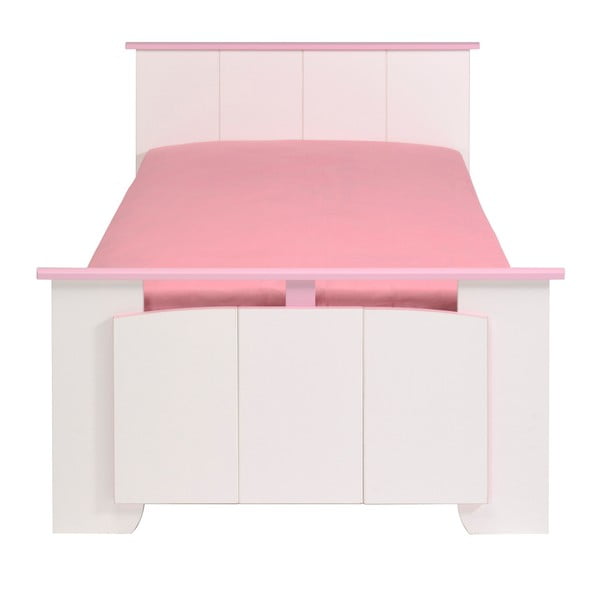 Růžovobílá jednolůžková postel Parisot Amabelle, 90 x 200 cm