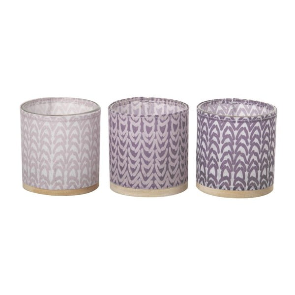 Комплект от 3 свещника Weave Purple - Parlane