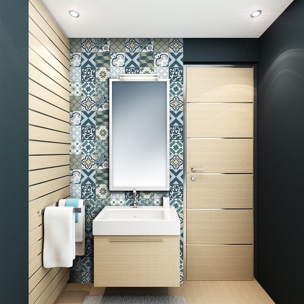 Комплект от 24 стикера за стена Azulejos Rony, 10 x 10 cm - Ambiance-image-1