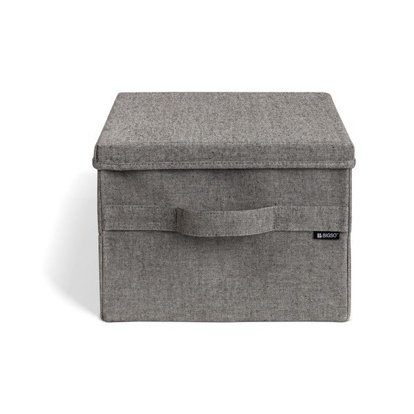 Сива текстилна кутия за съхранение с капак 31x41x22 cm Soft Storage Medium – Bigso