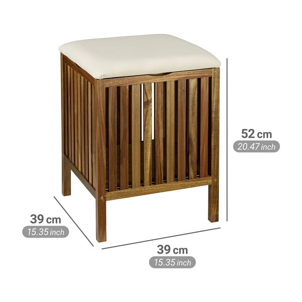 Дървен кош за пране в тъмно естествен цвят 38 l Fondi – Wenko-image-4