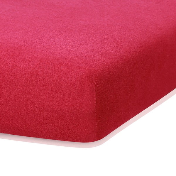 Червен еластичен чаршаф с високо съдържание на памук, 160/180 x 200 cm Ruby - AmeliaHome