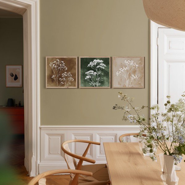 Картини в комплект 3 бр. 30x30 cm Floral Imprint – Styler-image-1