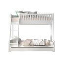 Бяло двуетажно детско легло от масивен бор с място за съхранение 140x200/90x200 cm SCOTT – Vipack