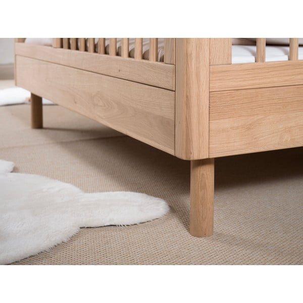 Детско креватче от масивен дъб в естествен цвят 70x140 cm Forrest – Vipack-image-3