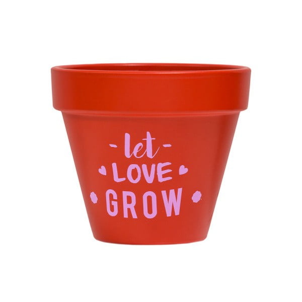 Červený květináč Fisura Let Love Grow
