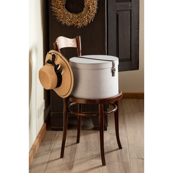 Светлосиви картонени кутии за съхранение в комплект 2 бр. с капаци ø 37,5x25,5 cm Rut Canvas Paper Laminate – Bigso-image-1