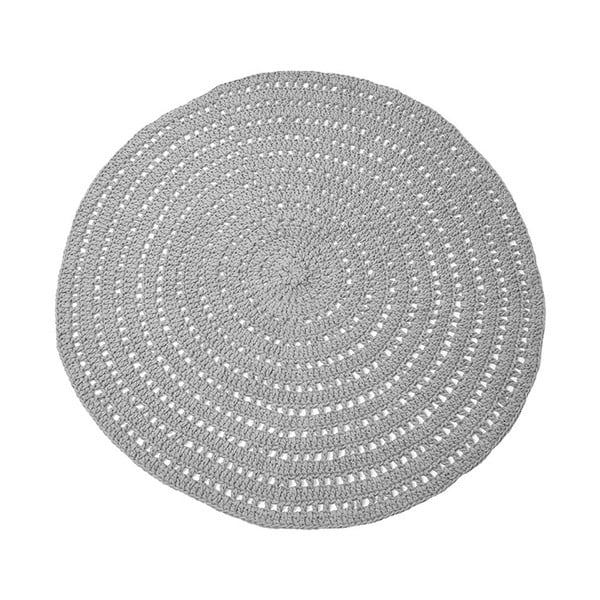 Плетено сиво кръгло памучно килимче, ⌀ 150 cm - LABEL51