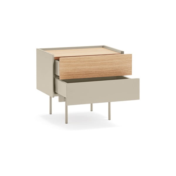 Нощно шкафче в светлосиво и естествен дъб Otto - Teulat-image-2