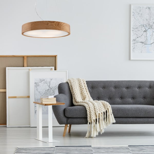 Кафява висяща лампа със стъклен абажур ø 47 cm Eveline - LAMKUR-image-2