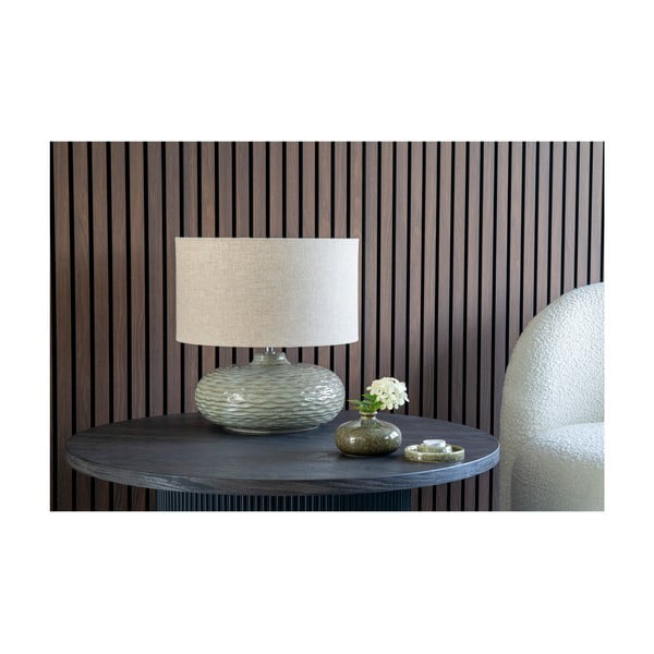 Керамична настолна лампа в цвят каки с текстилен абажур (височина 44 cm) Oldham - House Nordic-image-2