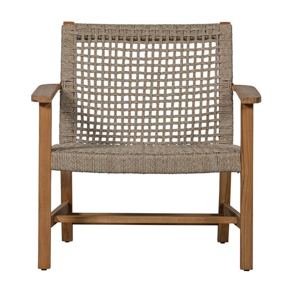 Бежово-естествено градинско кресло от масивно дърво Copper – Exotan-image-3