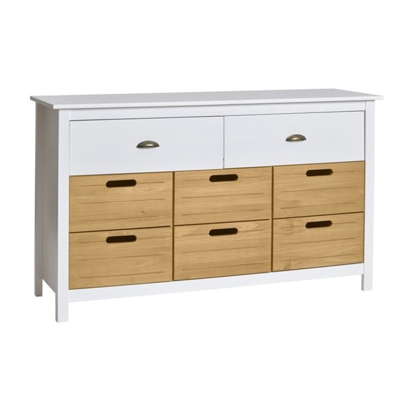 Бял скрин от масивен бор с 8 чекмеджета Ibiza - Marckeric-image-1