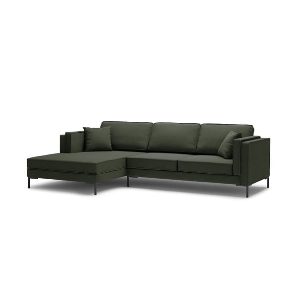 Тъмнозелен ъглов диван , ляв ъгъл Attilio - Milo Casa