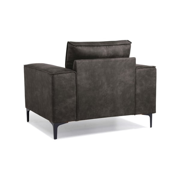 Черно-сиво кресло от изкуствена кожа Copenhagen - Scandic-image-3