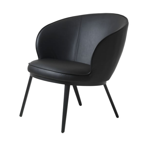 Черно кресло от изкуствена кожа Gain - Unique Furniture