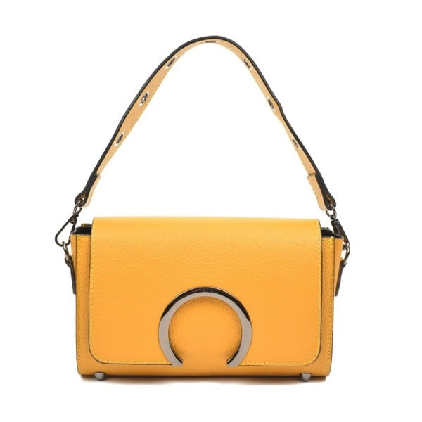 Жълта кожена чанта Cresmo - Carla Ferreri