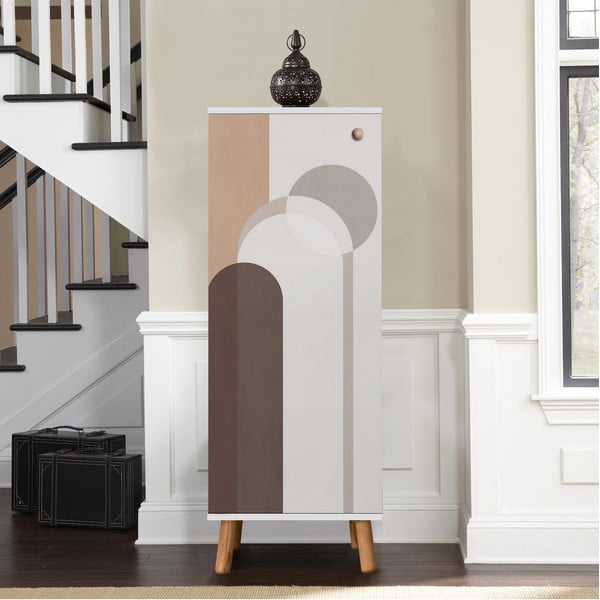 Бяло шкафче 50x135 cm Vegas – Kalune Design-image-4