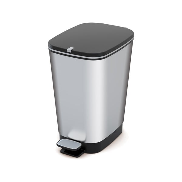 Пластмасово кошче за боклук с педал в сребрист цвят 25 l Chic Bin – KIS