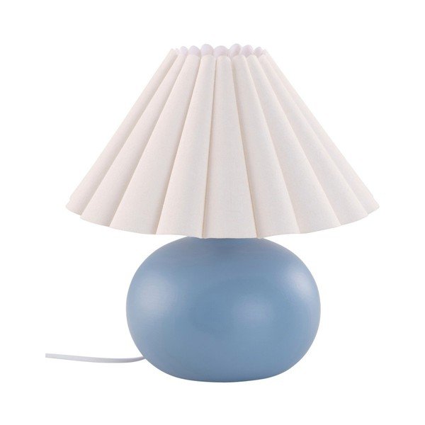 Бяла/синя керамична настолна лампа (височина 34 cm) Crasso – Jotex