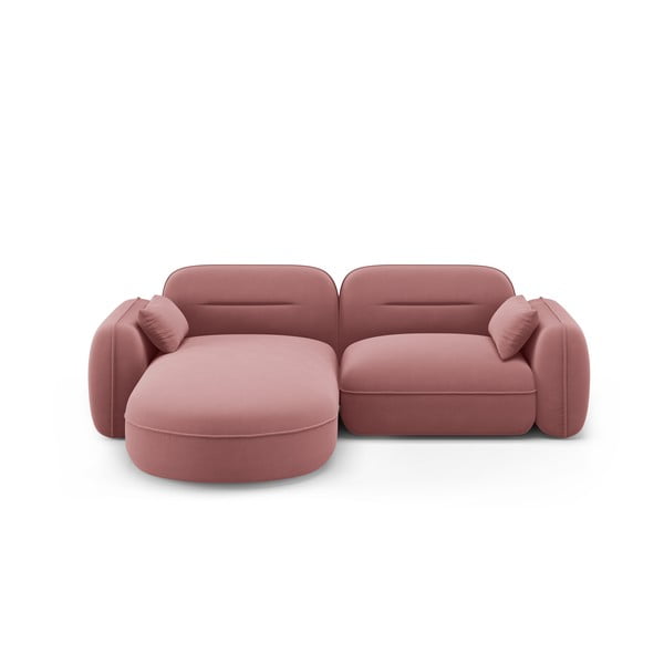 Розов кадифен ъглов диван (ляв ъгъл) Audrey – Interieurs 86