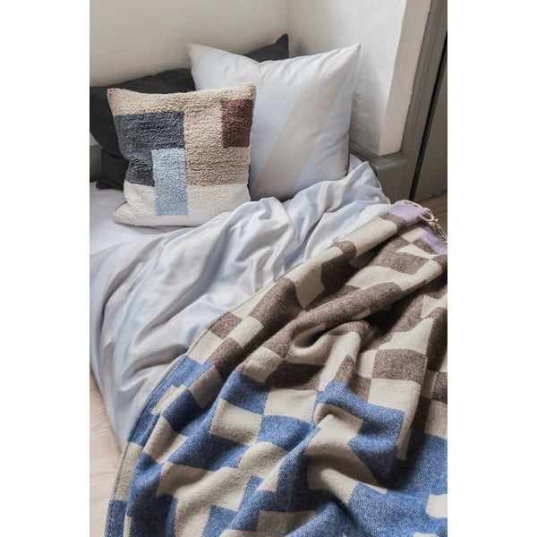 Светлосиво-бежово двойно удължено спално бельо от памучен сатен 200x220 cm Diagonal – Mette Ditmer Denmark-image-3