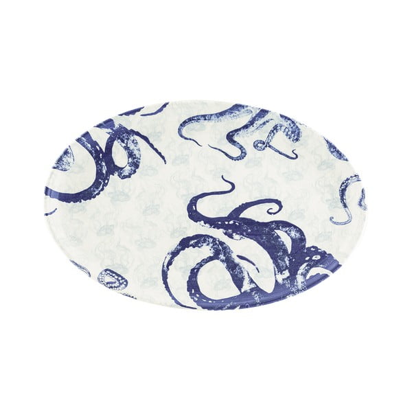 Синьо-бяла керамична чиния за сервиране , 40 x 25 cm Positano - Villa Altachiara