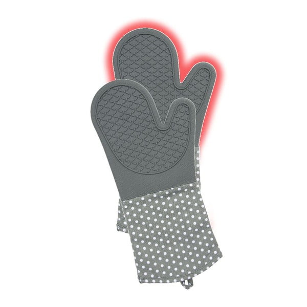 Комплект от 2 сиви силиконови ръкавици за фурна - Wenko-image-3