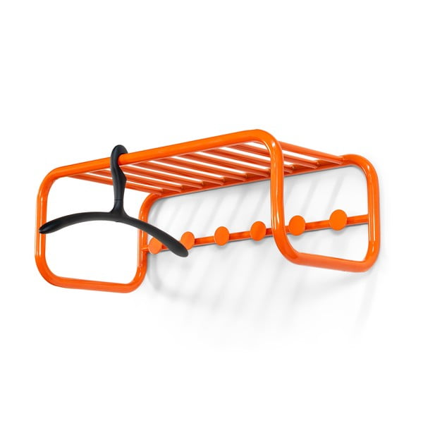 Оранжева метална стенна закачалка с рафт 72 cm Retro – Spinder Design-image-3