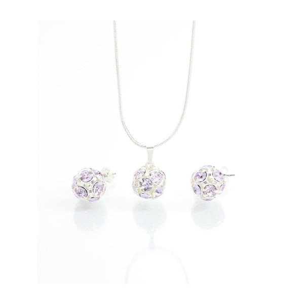 Set náhrdelníku a náušnic s fialovými krystaly Swarovski® Yasmine