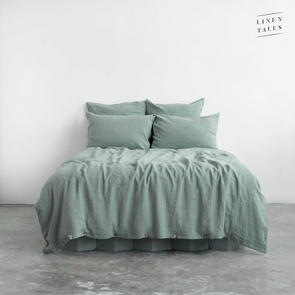 Зелено ленено спално бельо 220x140 cm - Linen Tales