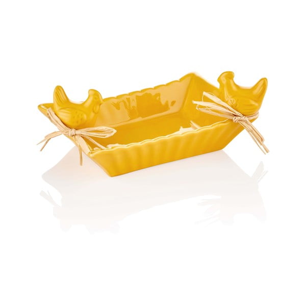 Жълта чиния за сервиране , 17 x 5 cm - The Mia
