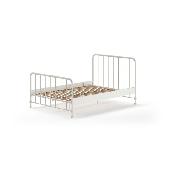 Бяло метално двойно легло 140x200 cm с включена подматрачна рамка BRONXX – Vipack-image-2