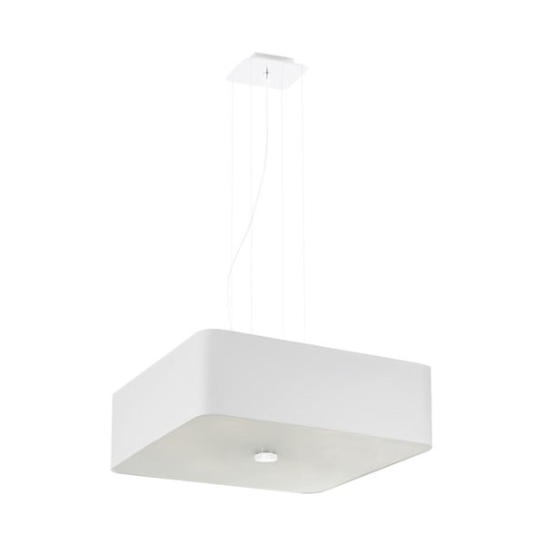 Бяло висящо осветително тяло със стъклен абажур/с текстилен абажур Kortez – Nice Lamps