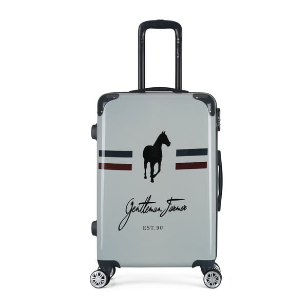 Světle šedý cestovní kufr na kolečkách GENTLEMAN FARMER Valise Grand Format, 47 x 72 cm