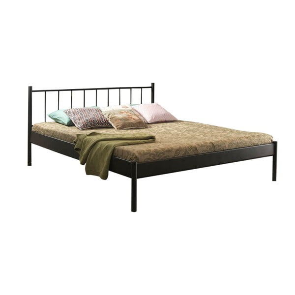 Черно метално двойно легло с решетка 140x200 cm Falez - Kalune Design