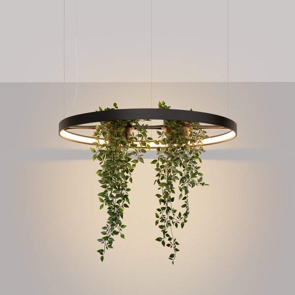 Черно алуминиево LED висящо осветително тяло ø 78 cm RIO – Thoro-image-1